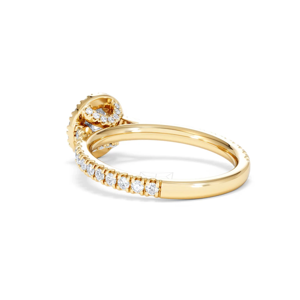 Reina Lab Diamond Halo Engagement Ring in 18K Gold 1.10ct F/VS1