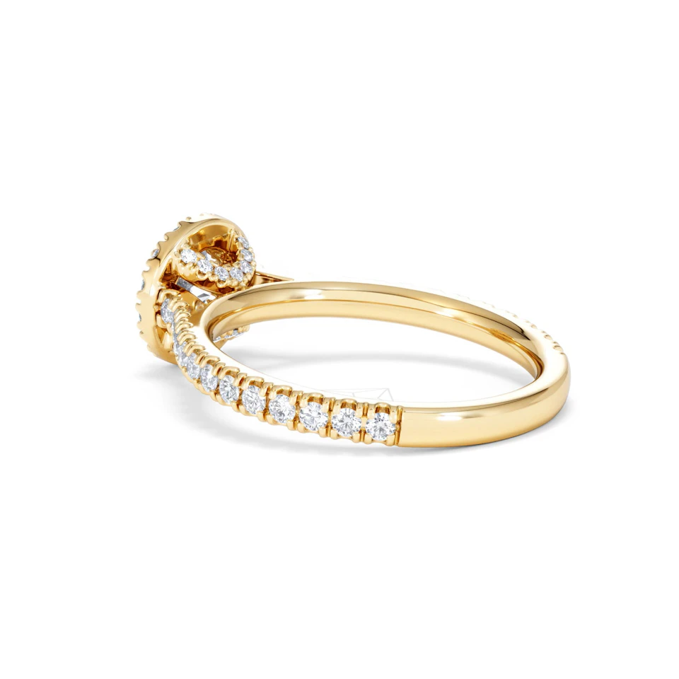 Reina Lab Diamond Halo Engagement Ring in 18K Gold 1.10ct F/VS1