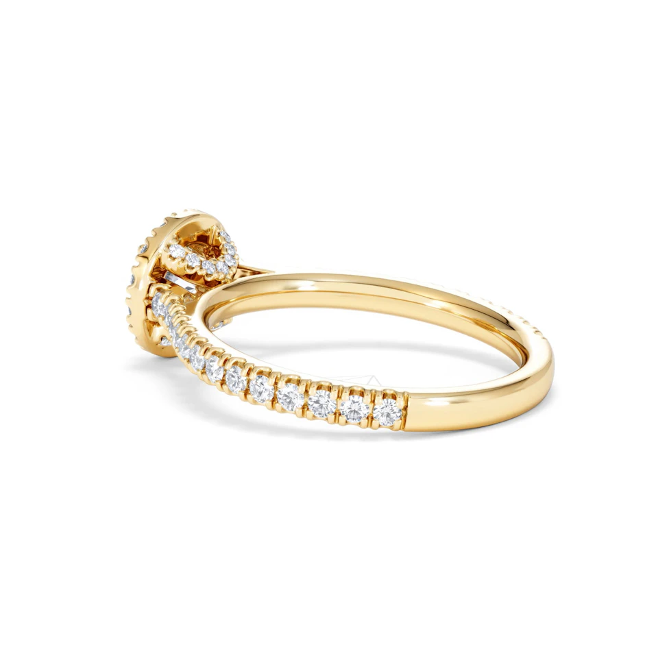 Reina Lab Diamond Halo Engagement Ring in 18K Gold 1.10ct F/VS1