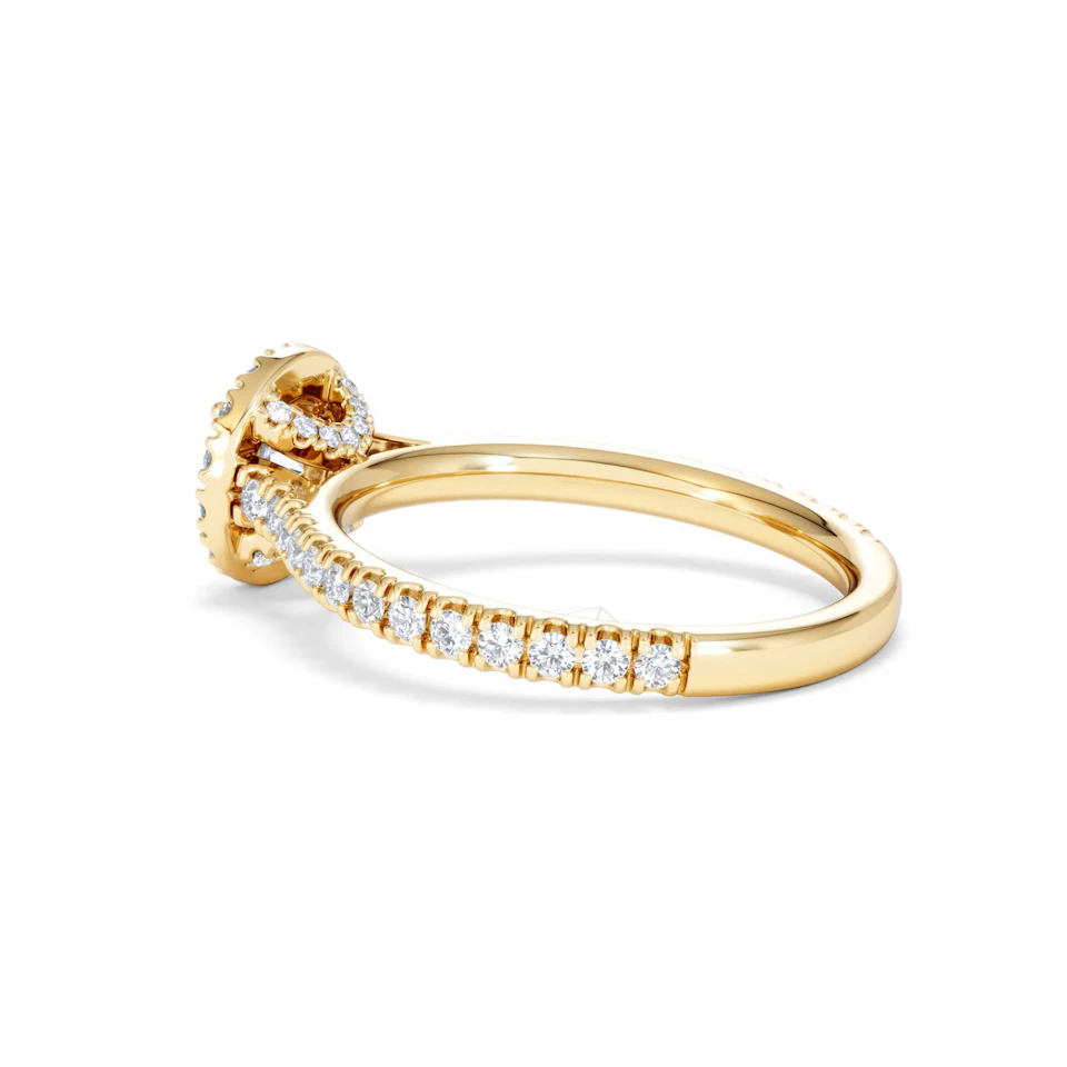 Reina Lab Diamond Halo Engagement Ring in 18K Gold 1.10ct F/VS1