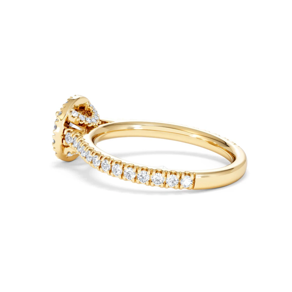 Reina Lab Diamond Halo Engagement Ring in 18K Gold 1.10ct F/VS1