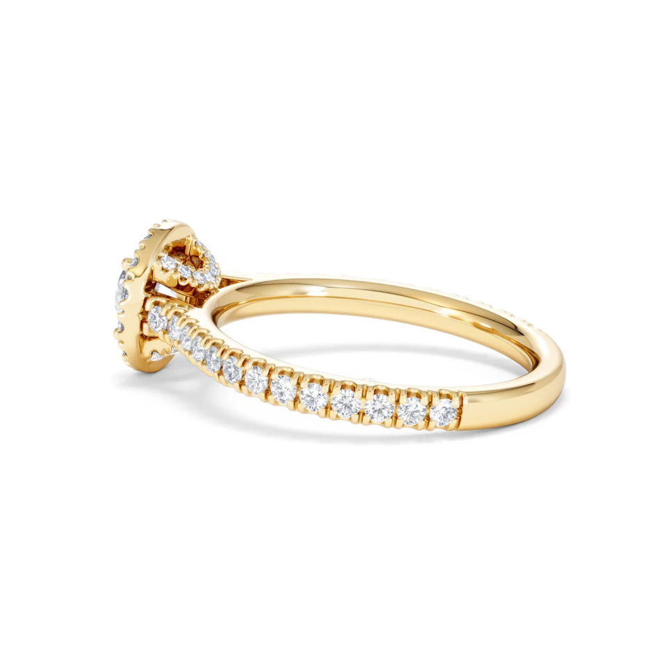 Reina Lab Diamond Halo Engagement Ring in 18K Gold 1.10ct F/VS1
