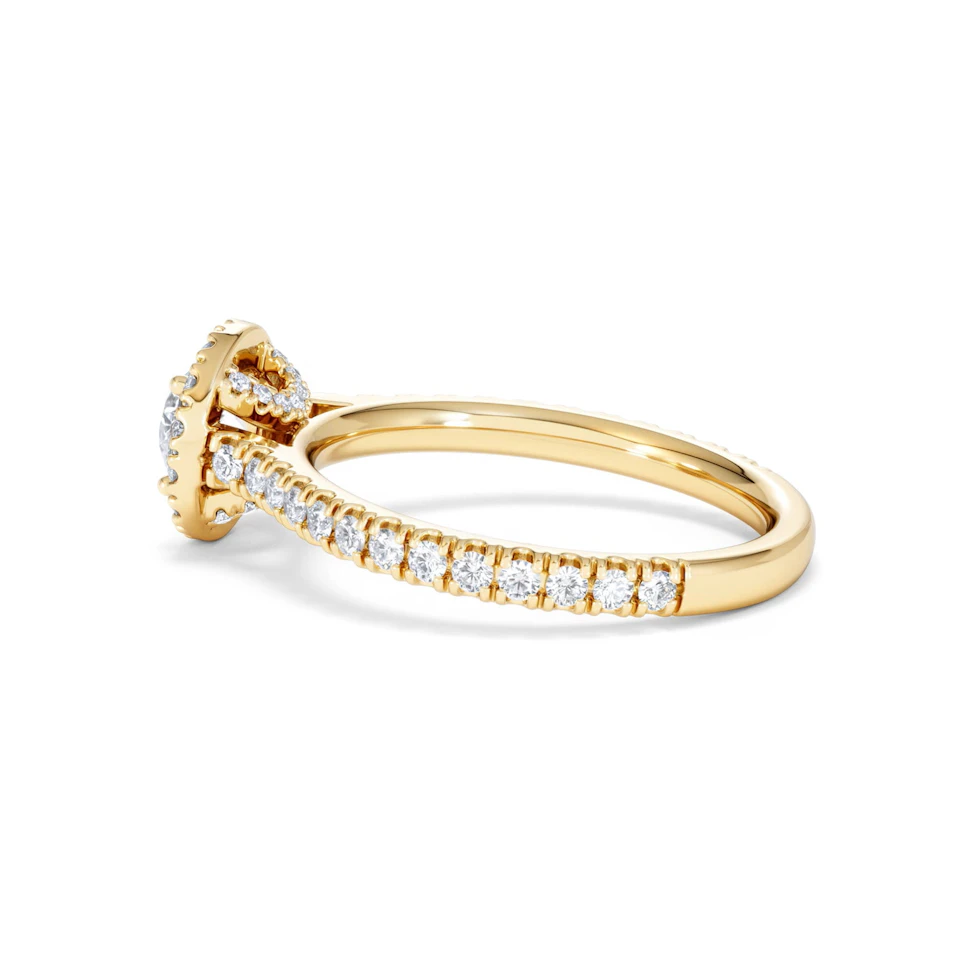 Reina Lab Diamond Halo Engagement Ring in 18K Gold 1.10ct F/VS1