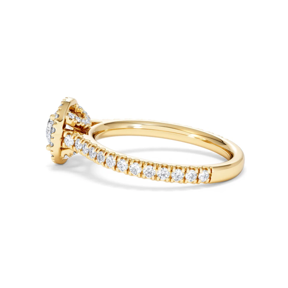 Reina Lab Diamond Halo Engagement Ring in 18K Gold 1.10ct F/VS1