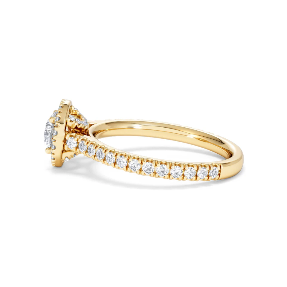 Reina Lab Diamond Halo Engagement Ring in 18K Gold 1.10ct F/VS1