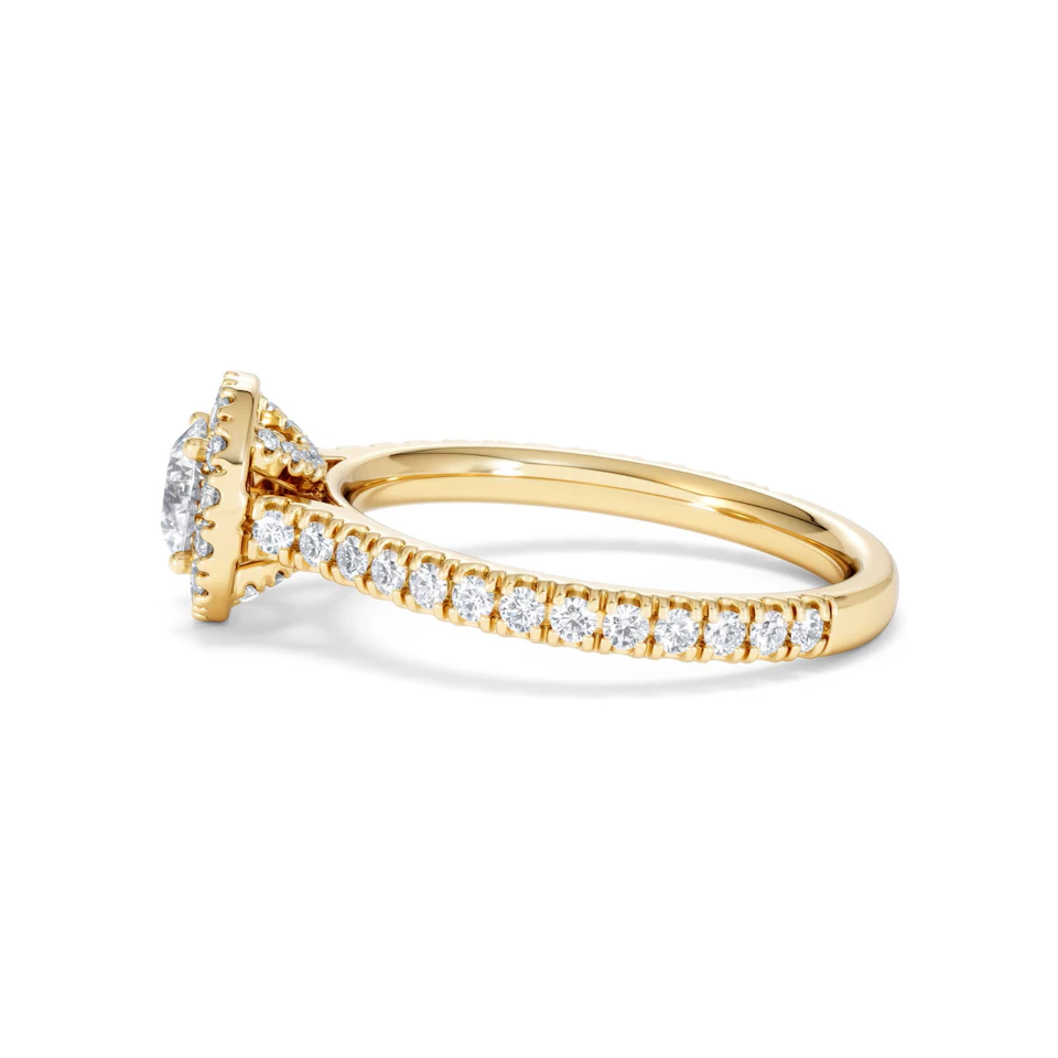 Reina Lab Diamond Halo Engagement Ring in 18K Gold 1.10ct F/VS1