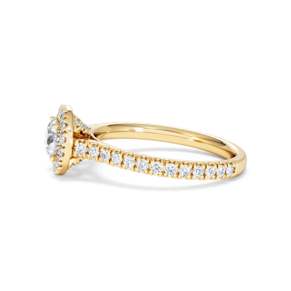 Reina Lab Diamond Halo Engagement Ring in 18K Gold 1.10ct F/VS1
