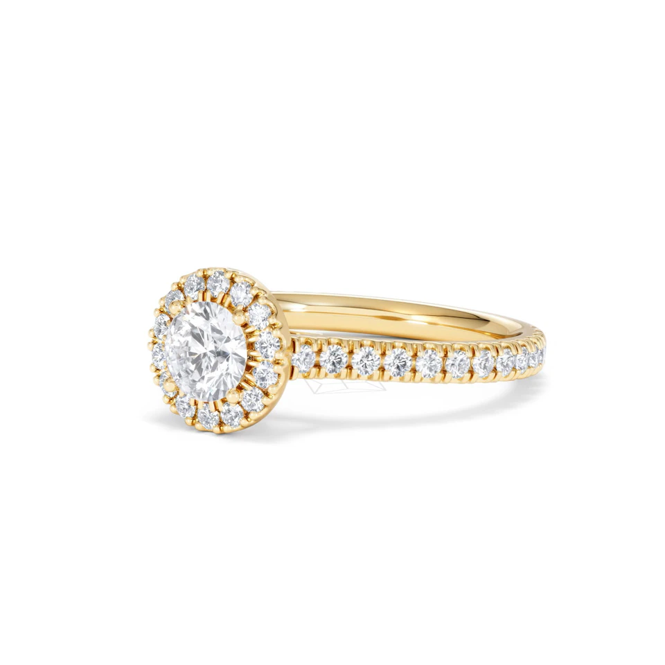 Reina Lab Diamond Halo Engagement Ring in 18K Gold 1.10ct F/VS1