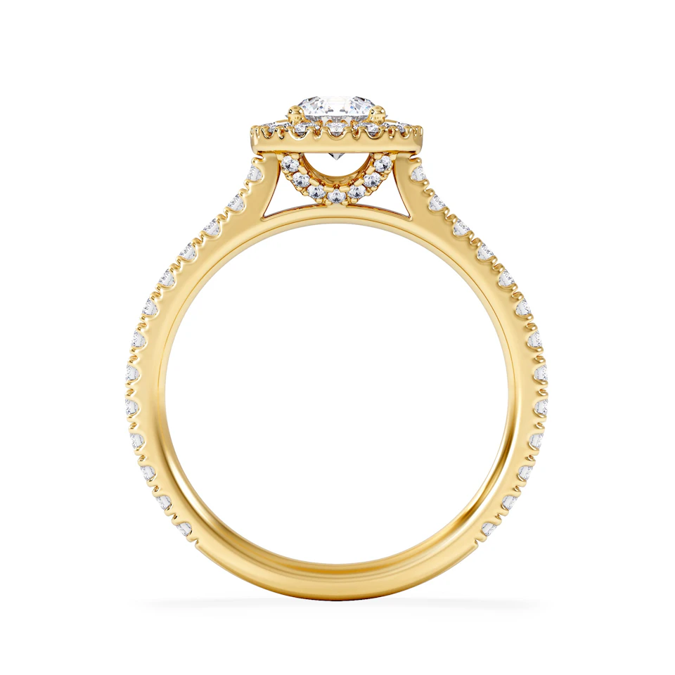Reina Lab Diamond Halo Engagement Ring in 18K Gold 1.10ct F/VS1