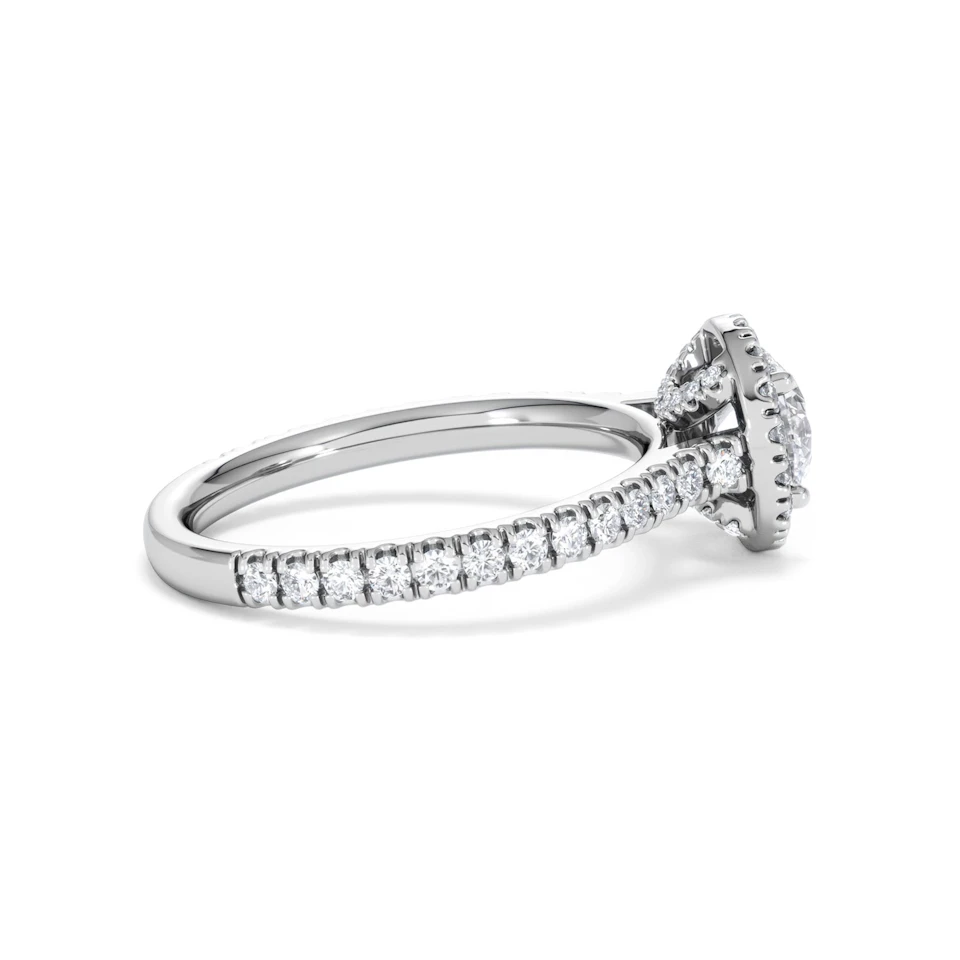 Reina GIA Diamond Halo Engagement Ring in Platinum 1.40ct G/SI2