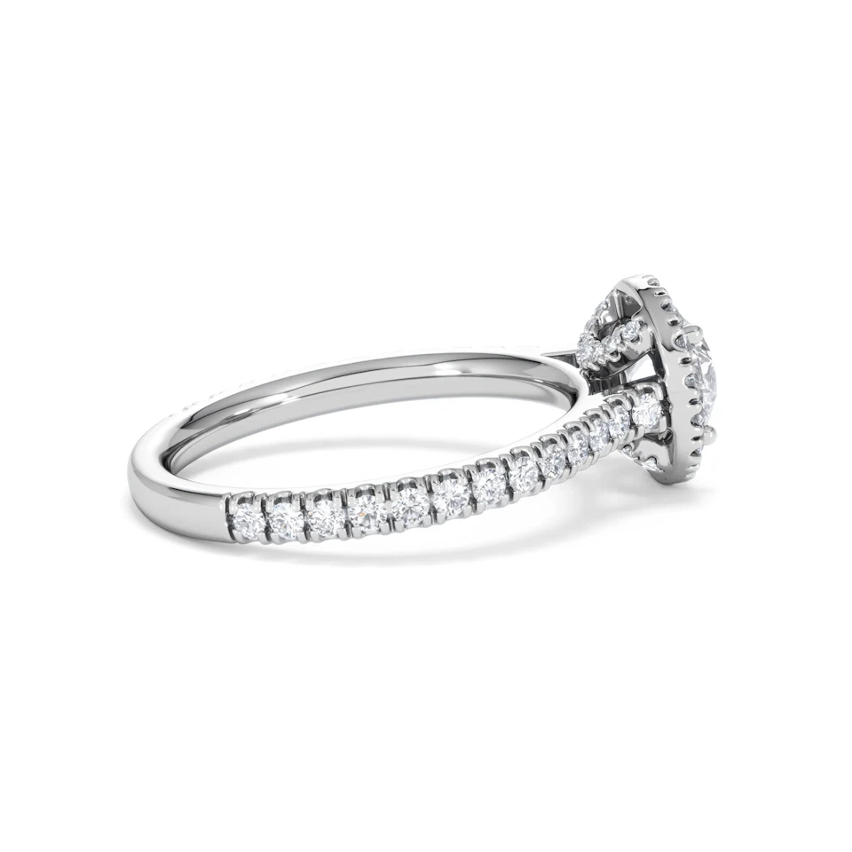Reina GIA Diamond Halo Engagement Ring in Platinum 1.40ct G/SI2