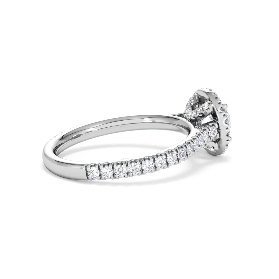 Reina GIA Diamond Halo Engagement Ring in Platinum 1.40ct G/SI2