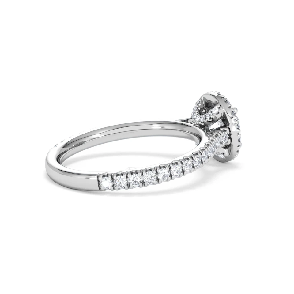 Reina GIA Diamond Halo Engagement Ring in 18K White Gold 1.40ct G/SI2