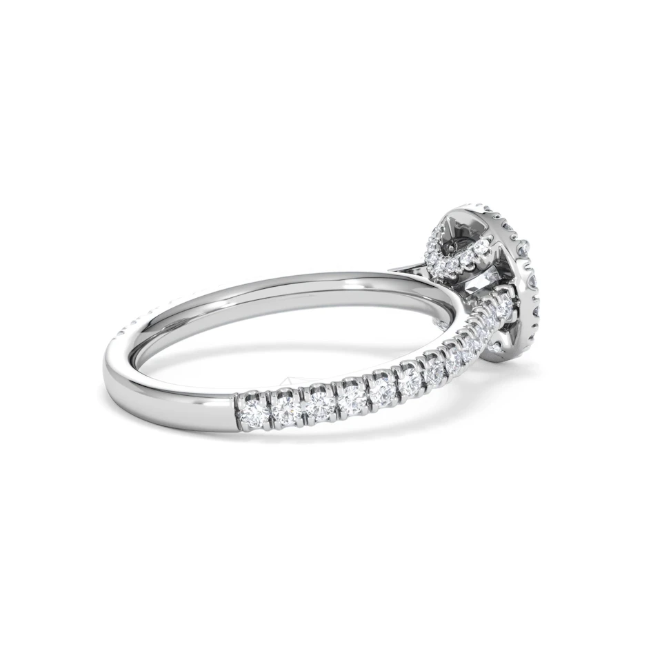 Reina GIA Diamond Halo Engagement Ring in 18K White Gold 1.40ct G/SI2