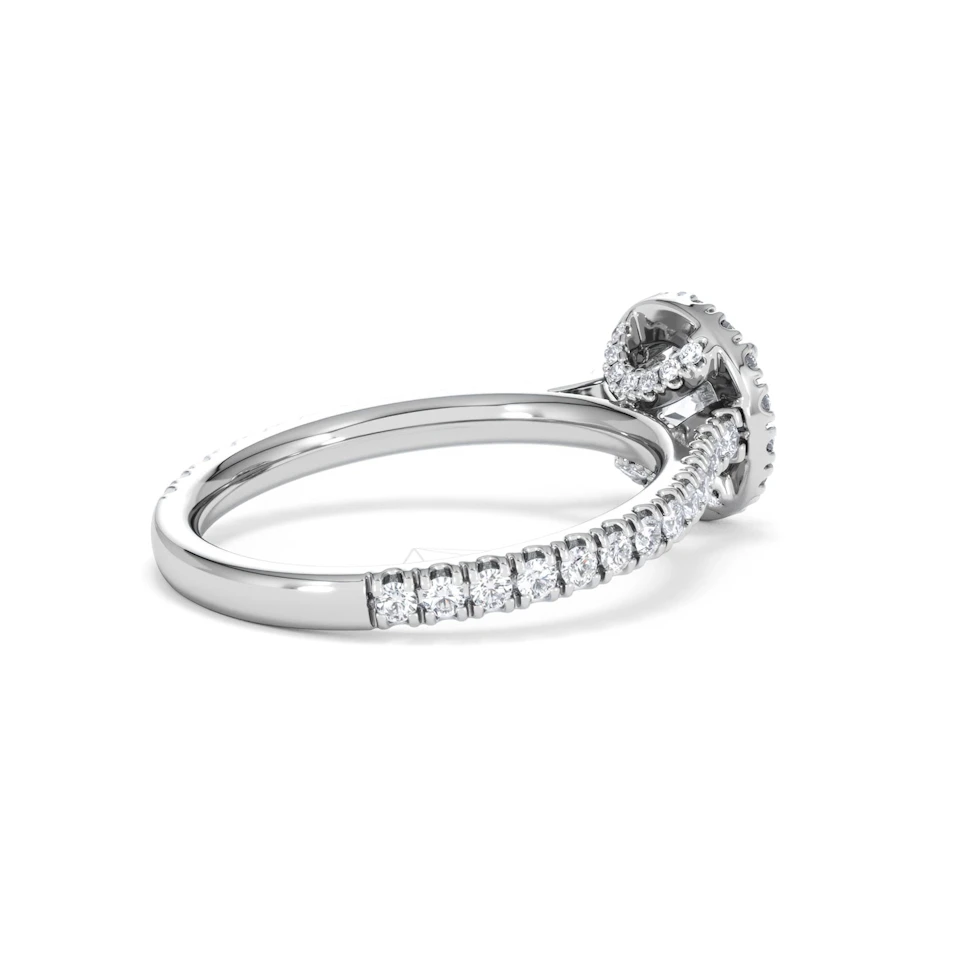 Reina GIA Diamond Halo Engagement Ring in Platinum 1.40ct G/SI2
