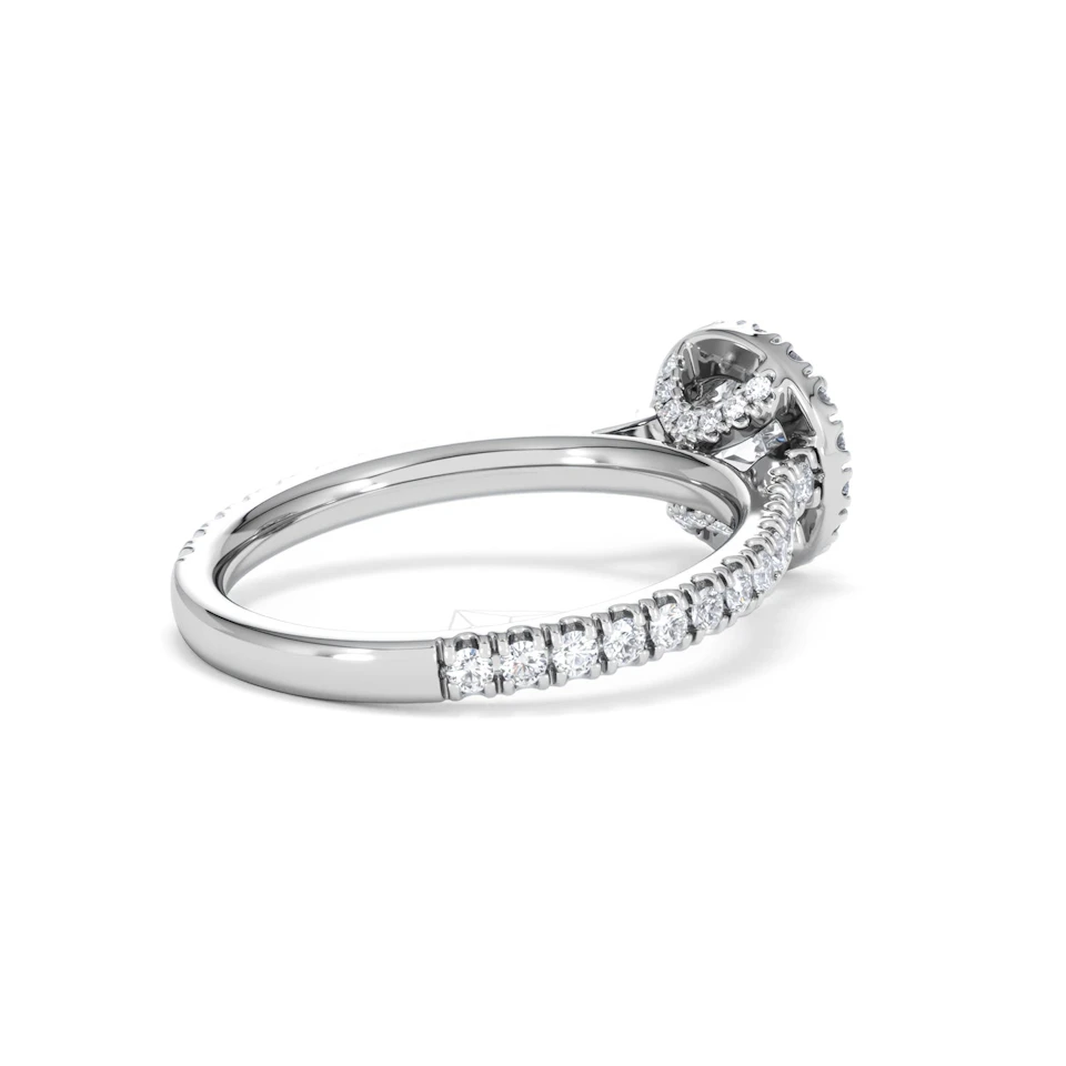 Reina GIA Diamond Halo Engagement Ring in Platinum 1.40ct G/SI2