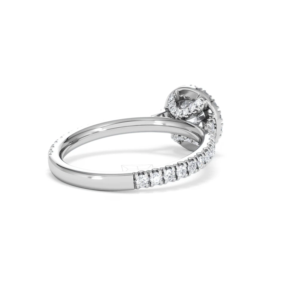 Reina GIA Diamond Halo Engagement Ring in Platinum 1.40ct G/SI2