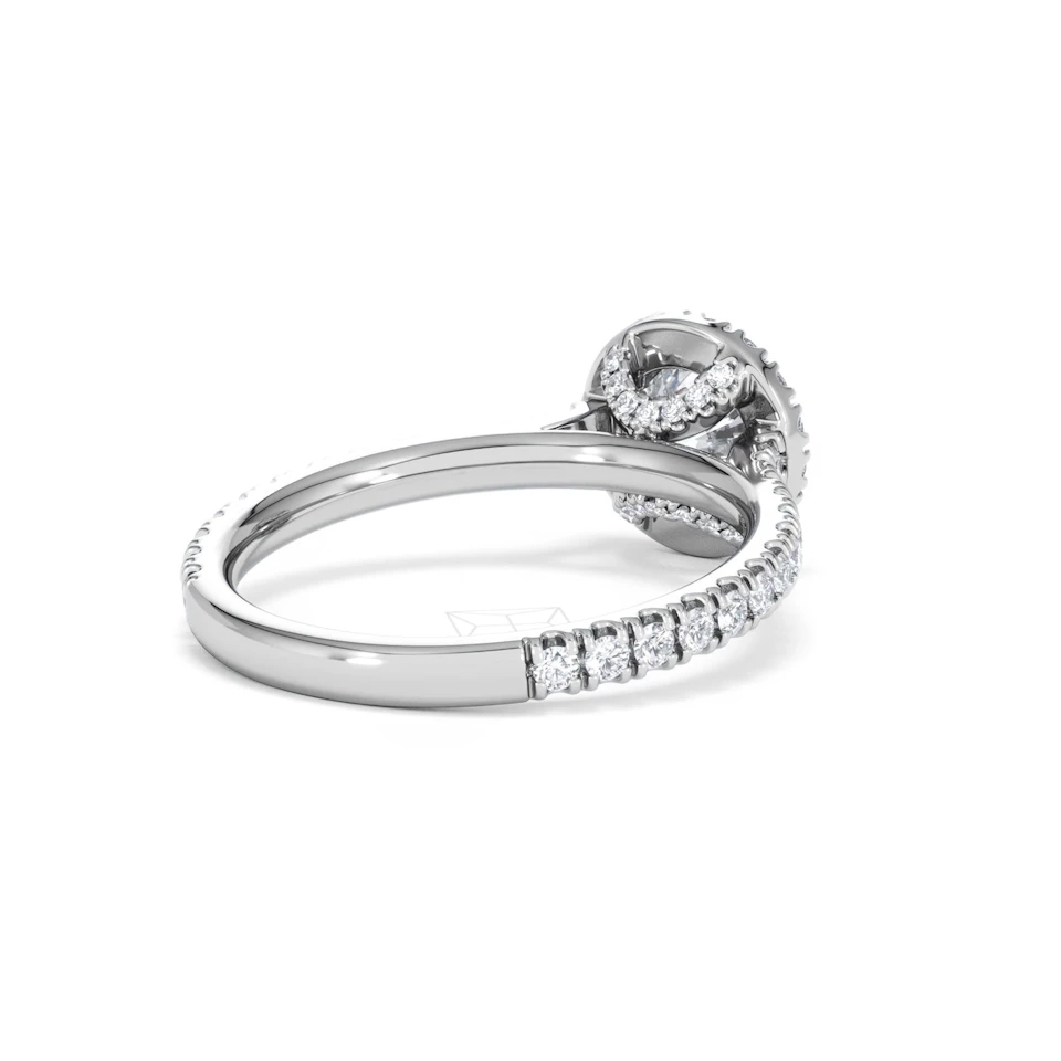 Reina GIA Diamond Halo Engagement Ring in Platinum 1.40ct G/SI2
