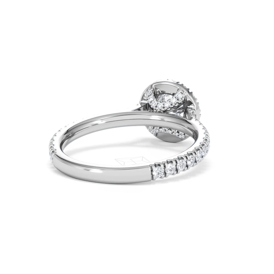 Reina GIA Diamond Halo Engagement Ring in Platinum 1.40ct G/SI2