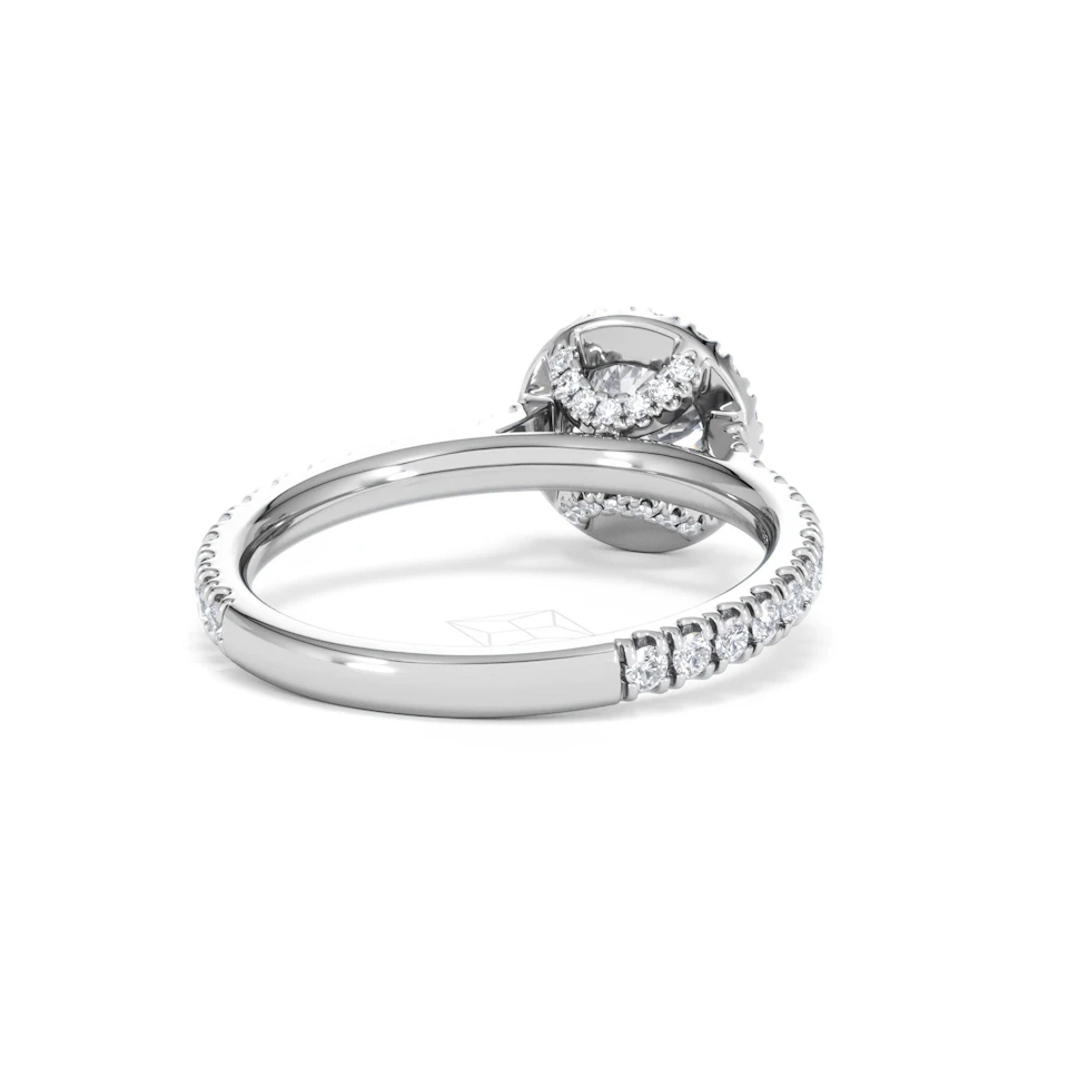 Reina GIA Diamond Halo Engagement Ring in 18K White Gold 1.40ct G/SI2