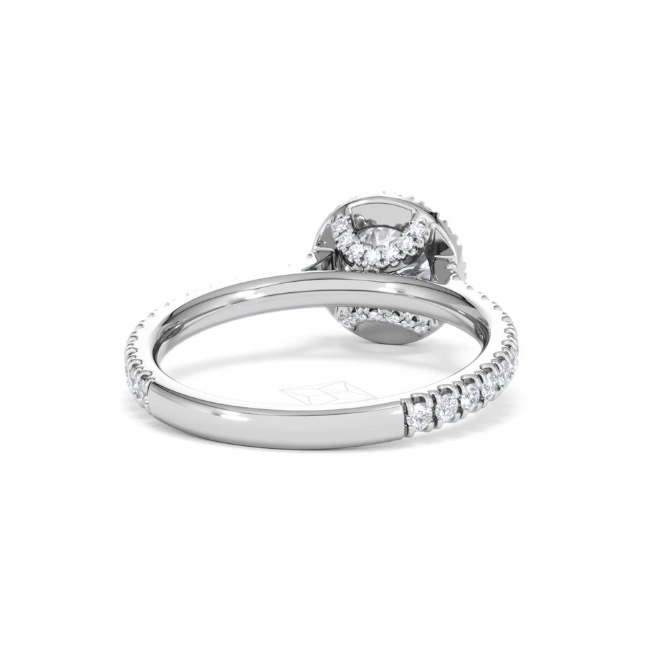 Reina GIA Diamond Halo Engagement Ring in 18K White Gold 1.40ct G/SI2