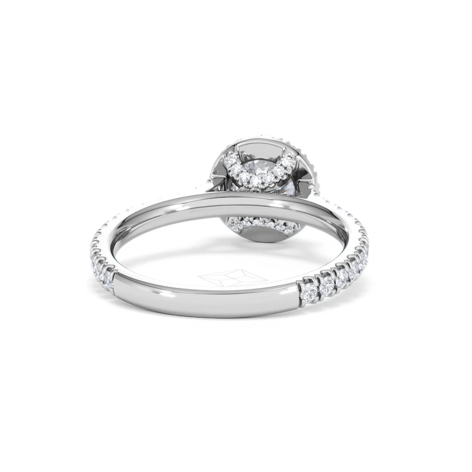 Reina GIA Diamond Halo Engagement Ring in 18K White Gold 1.40ct G/SI2