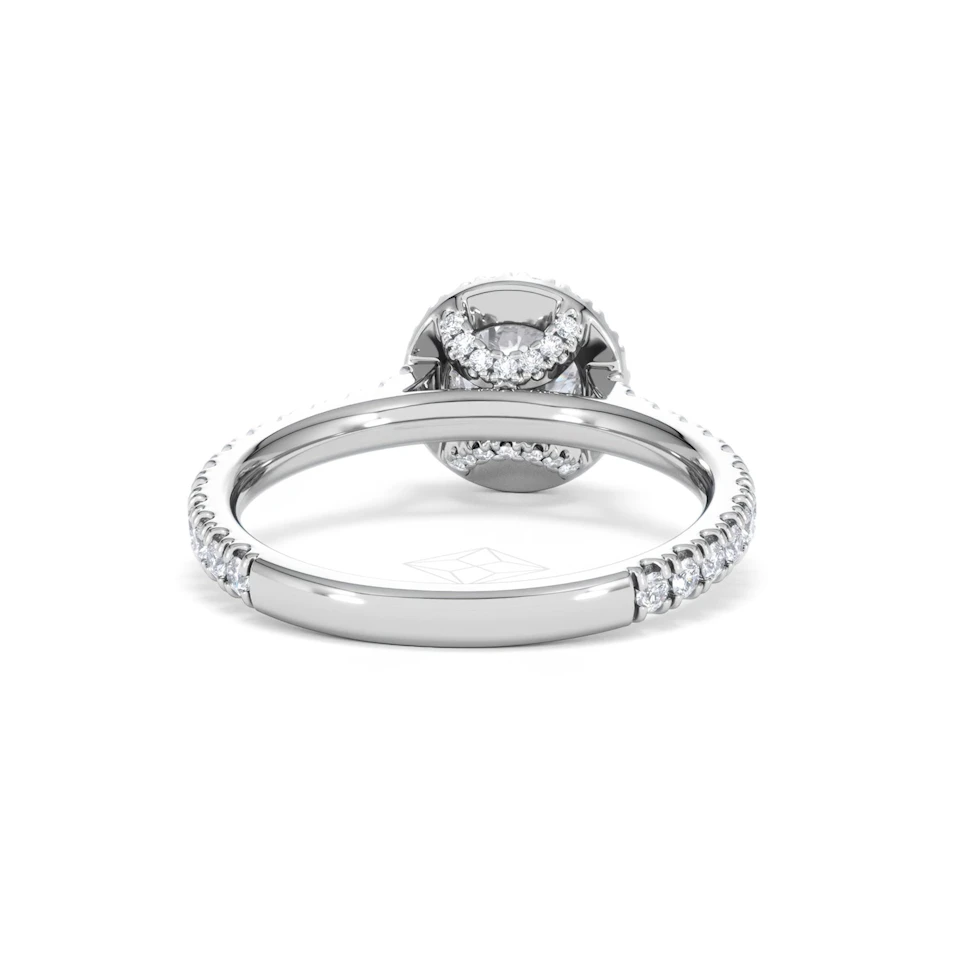 Reina GIA Diamond Halo Engagement Ring in 18K White Gold 1.40ct G/SI2