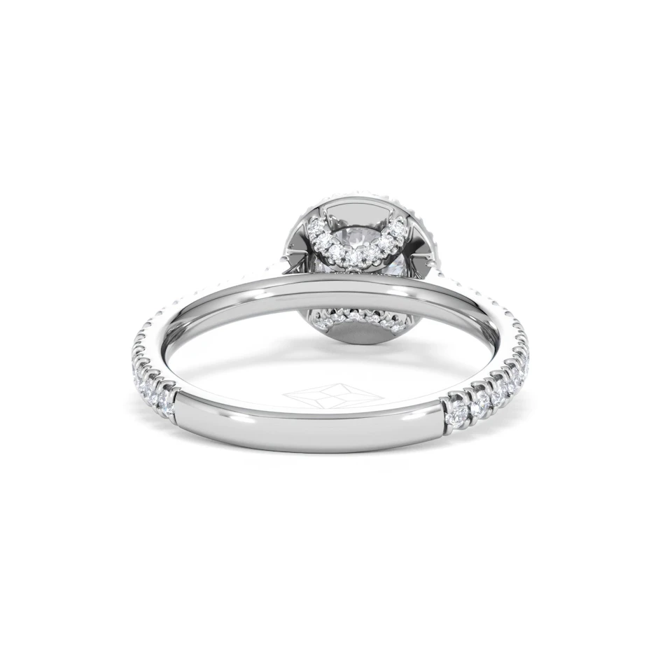 Reina GIA Diamond Halo Engagement Ring in Platinum 1.40ct G/SI2
