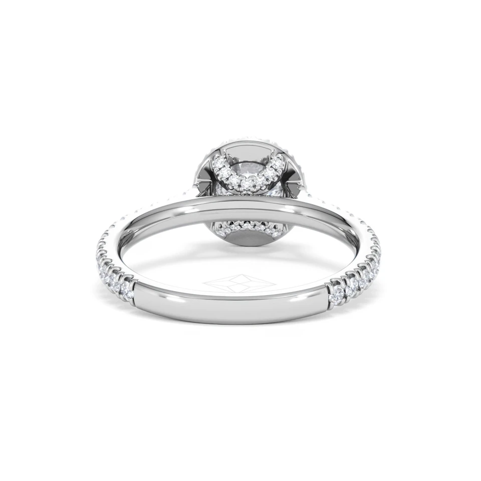 Reina GIA Diamond Halo Engagement Ring in 18K White Gold 1.40ct G/SI2