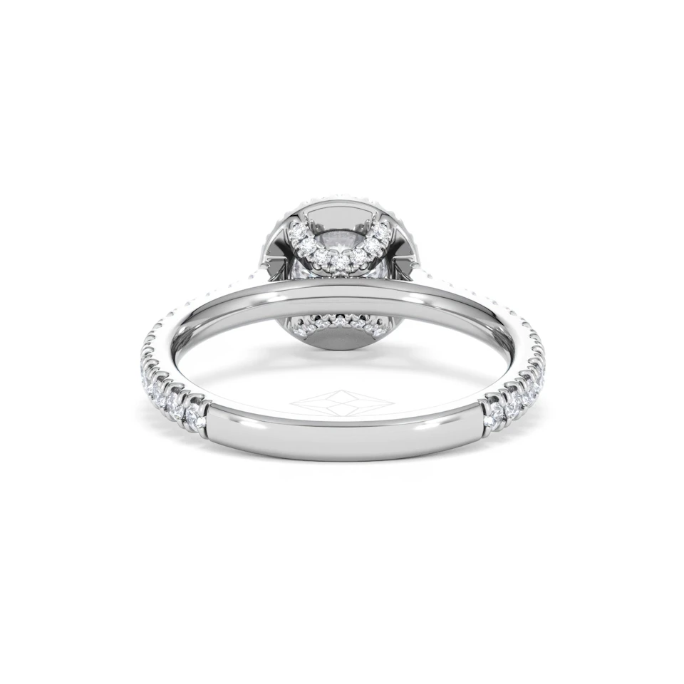 Reina GIA Diamond Halo Engagement Ring in 18K White Gold 1.40ct G/SI2