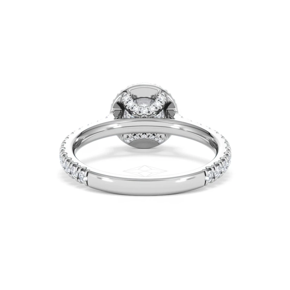 Reina GIA Diamond Halo Engagement Ring in Platinum 1.40ct G/SI2