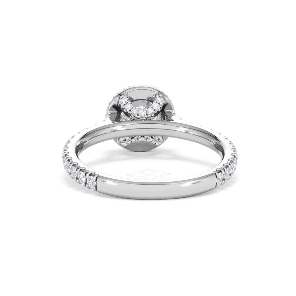 Reina GIA Diamond Halo Engagement Ring in Platinum 1.40ct G/SI2