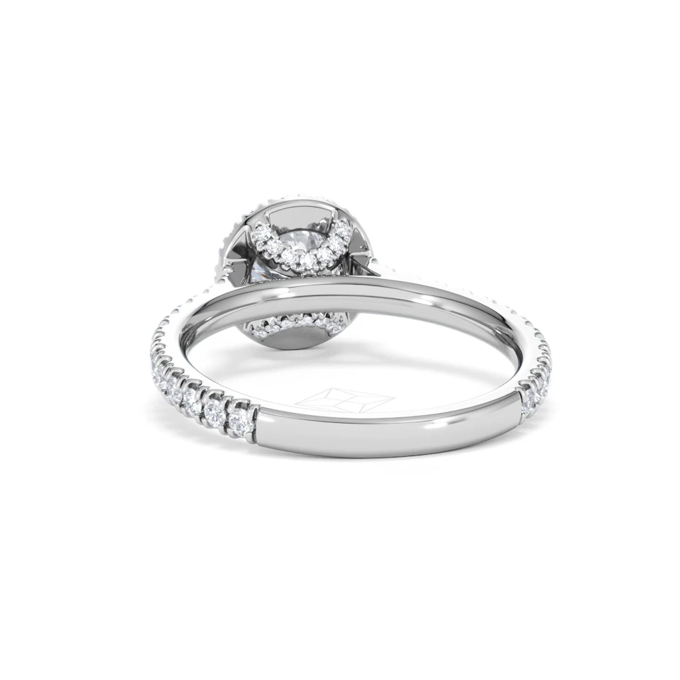 Reina GIA Diamond Halo Engagement Ring in Platinum 1.40ct G/SI2