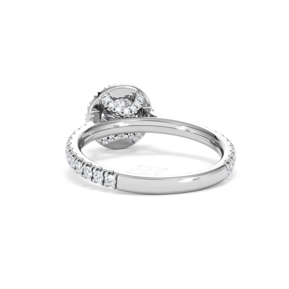 Reina GIA Diamond Halo Engagement Ring in Platinum 1.40ct G/SI2