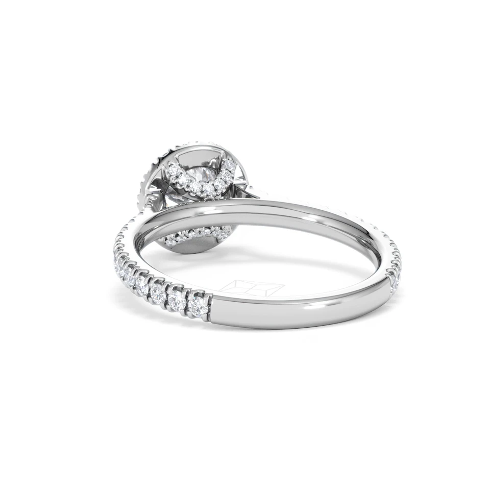 Reina GIA Diamond Halo Engagement Ring in 18K White Gold 1.40ct G/SI2