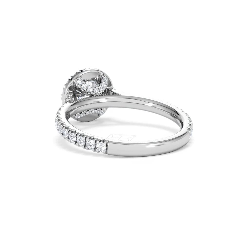 Reina GIA Diamond Halo Engagement Ring in 18K White Gold 1.40ct G/SI2