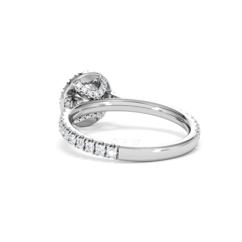 Reina GIA Diamond Halo Engagement Ring in Platinum 1.40ct G/SI2