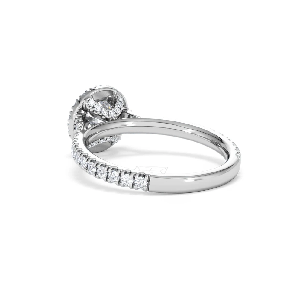 Reina GIA Diamond Halo Engagement Ring in Platinum 1.40ct G/SI2