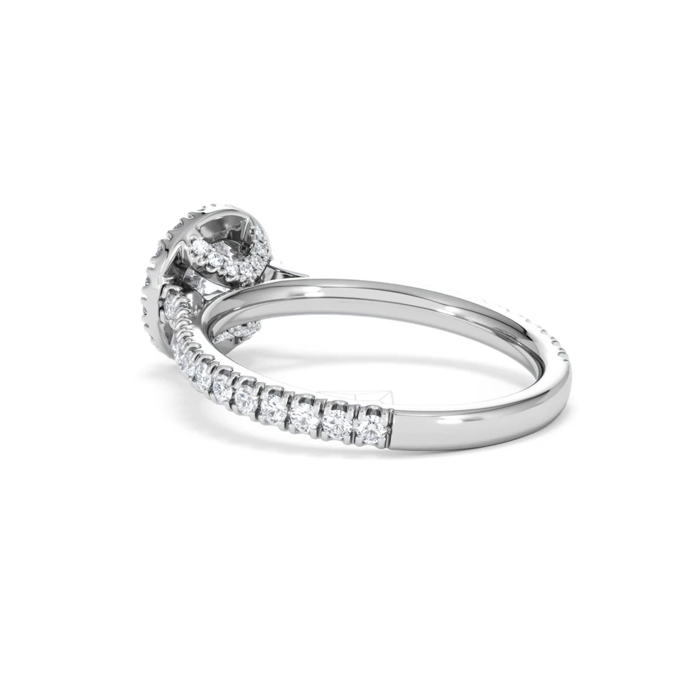 Reina GIA Diamond Halo Engagement Ring in Platinum 1.40ct G/SI2