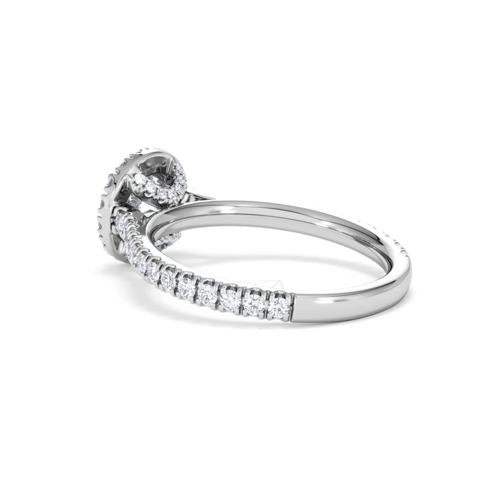 Reina GIA Diamond Halo Engagement Ring in Platinum 1.40ct G/SI2