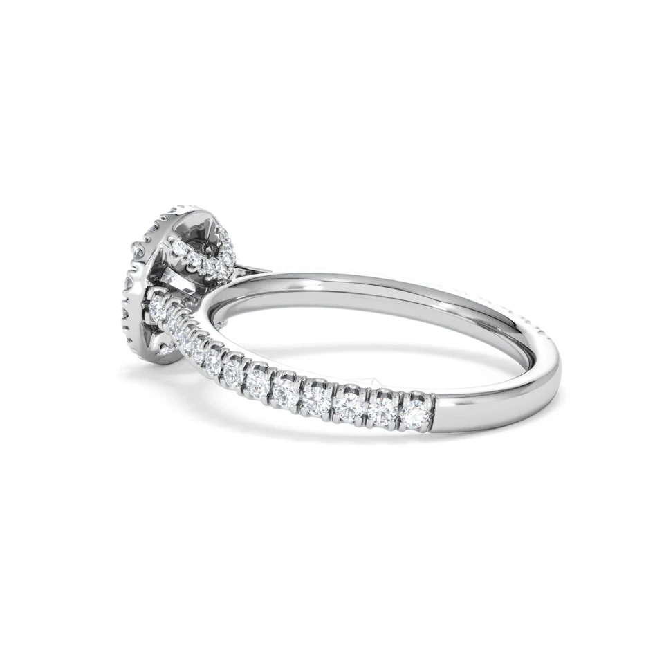 Reina GIA Diamond Halo Engagement Ring in Platinum 1.40ct G/SI2