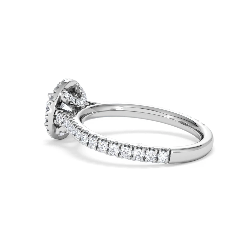 Reina GIA Diamond Halo Engagement Ring in Platinum 1.40ct G/SI2