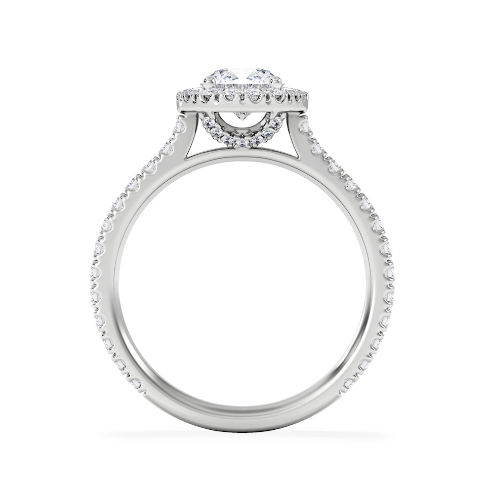 Reina GIA Diamond Halo Engagement Ring in Platinum 1.40ct G/SI2