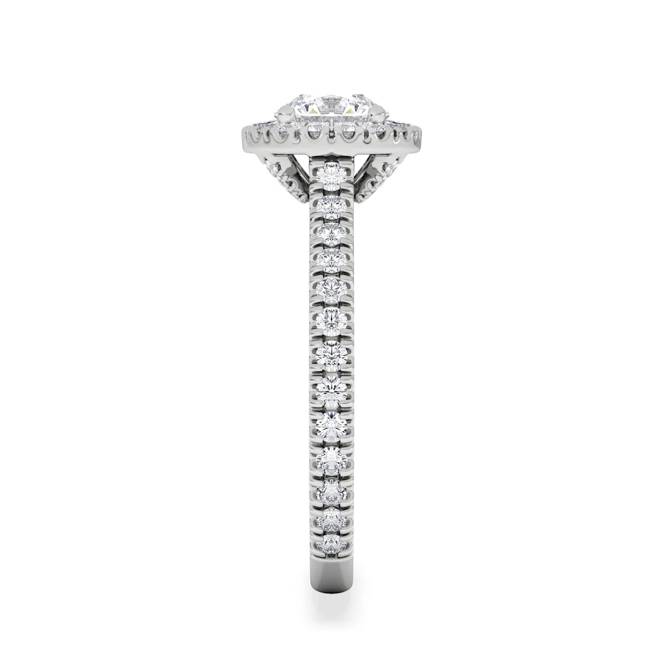 Reina GIA Diamond Halo Engagement Ring in Platinum 1.40ct G/SI2