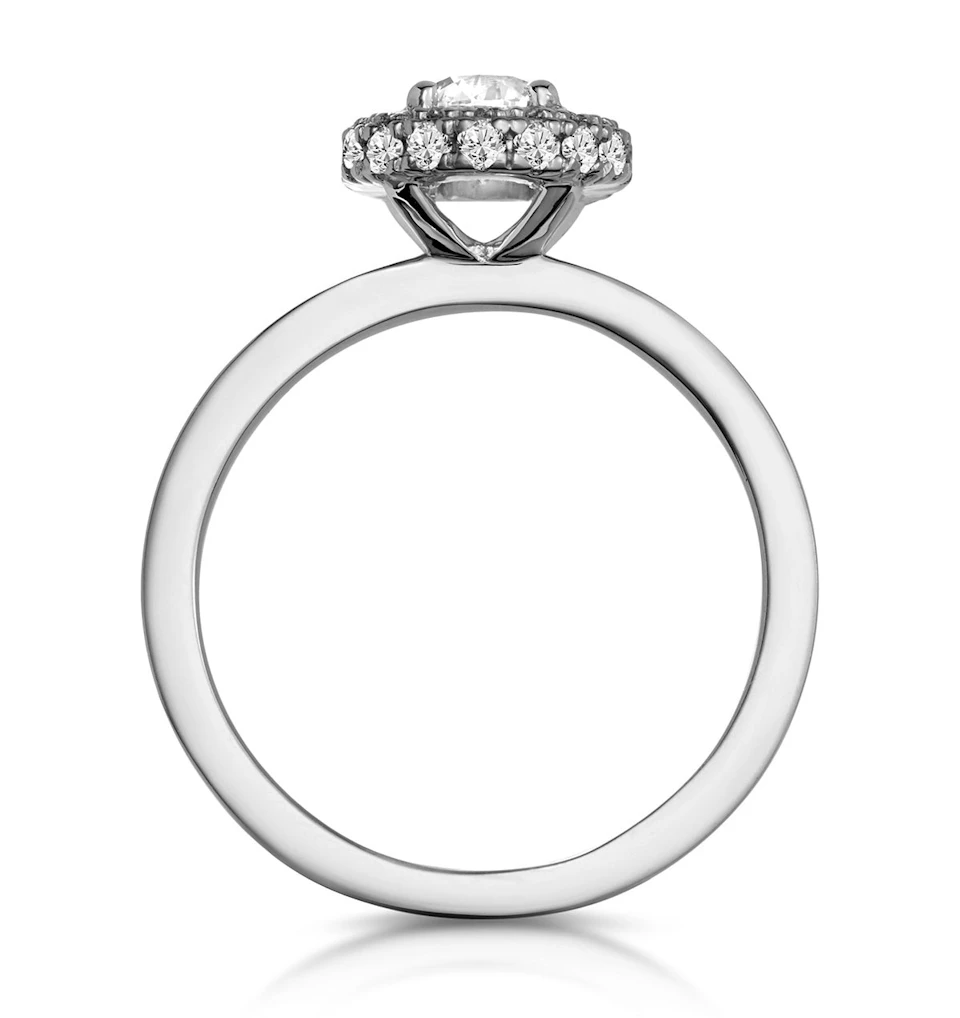 Eleanor Diamond Halo Engagement Ring in Platinum 0.65ct G/SI2