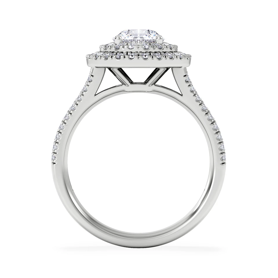 Camilla GIA Diamond Halo Engagement Ring in Platinum 2.15ct G/VS2