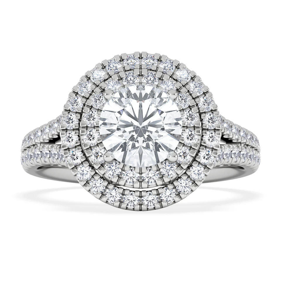 Camilla GIA Diamond Halo Engagement Ring in Platinum 2.15ct G/VS2