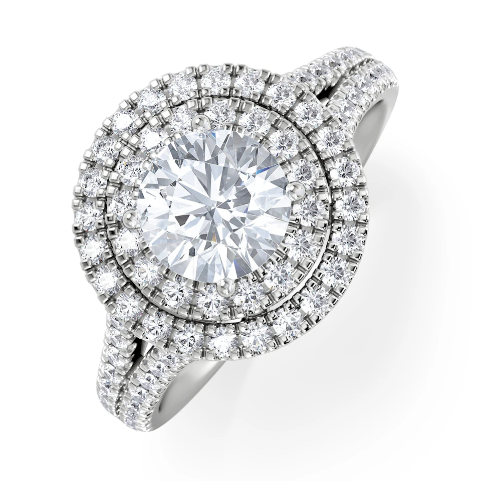 Camilla GIA Diamond Halo Engagement Ring in Platinum 2.15ct G/VS2