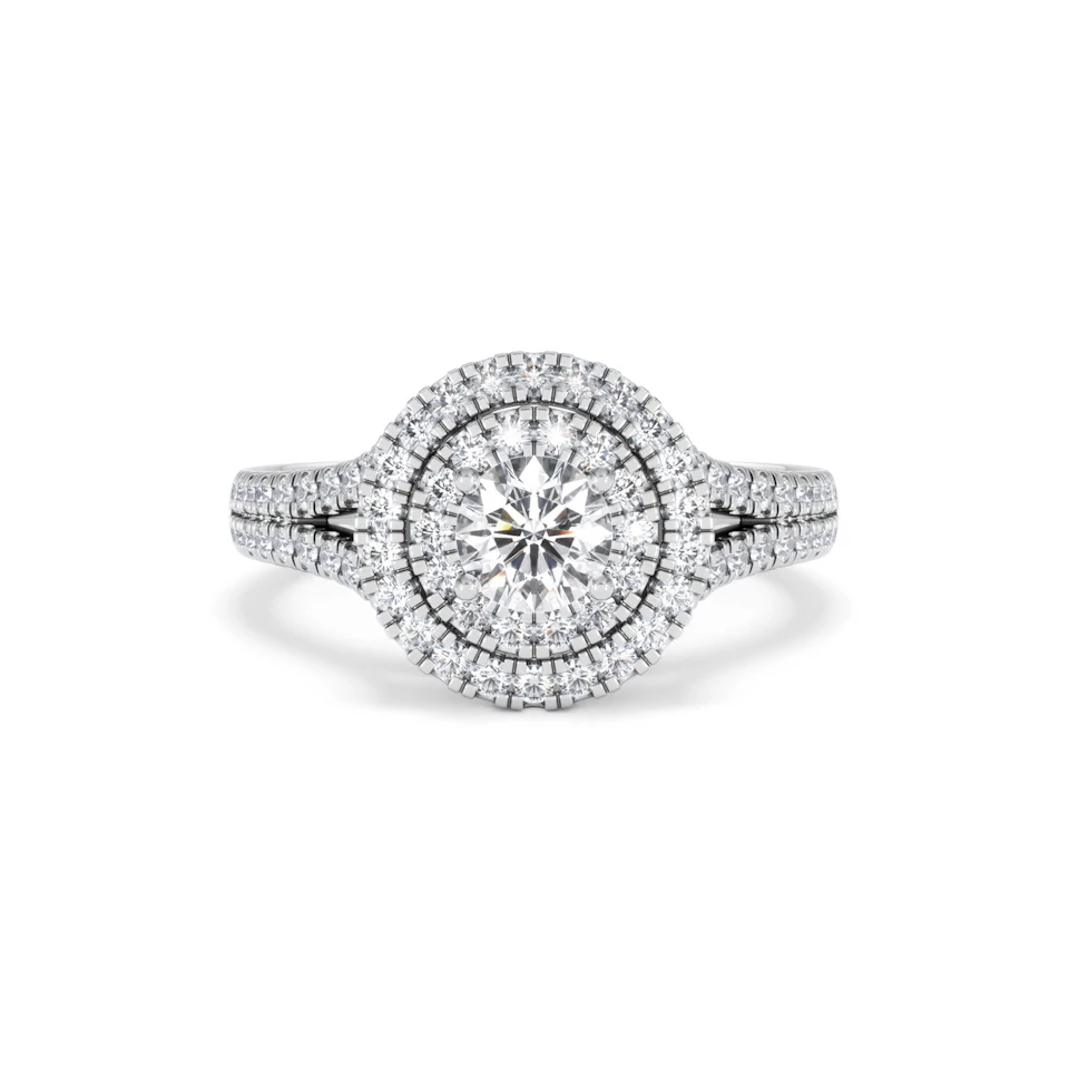 Camilla Diamond Halo Engagement Ring in Platinum 1.15ct G/SI2