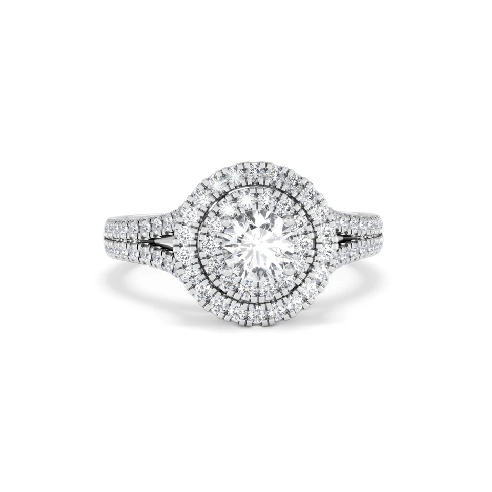 Camilla Diamond Halo Engagement Ring in Platinum 1.15ct G/SI2